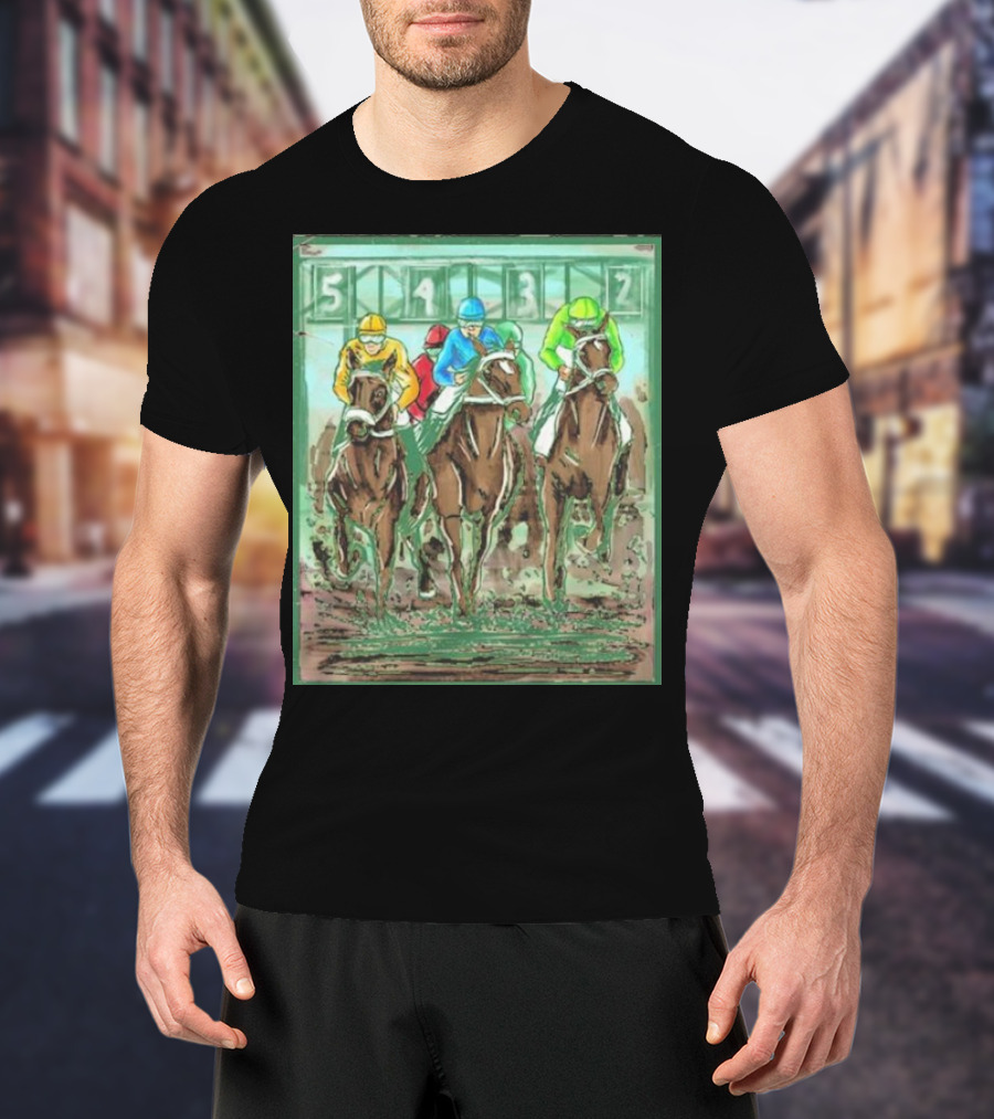 Horse Races Numbered Jockeys Competition T-Shirt