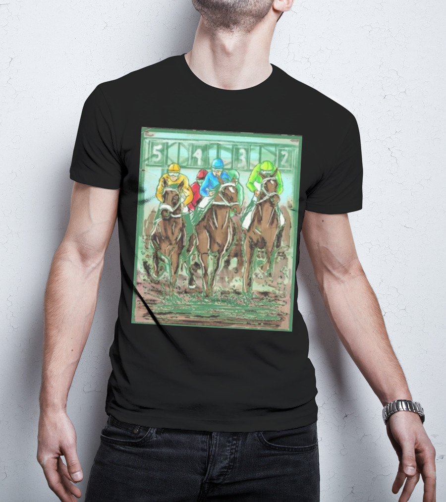 Horse Races Numbered Jockeys Competition T-Shirt