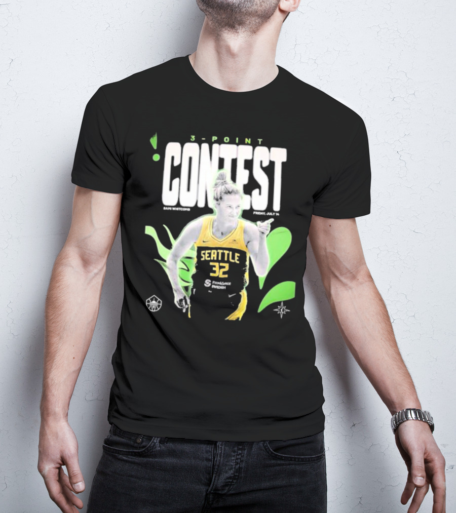 SamI Whitcomb Seattle 32 3-Point Contest Friday July 14 WNBA T-Shirt