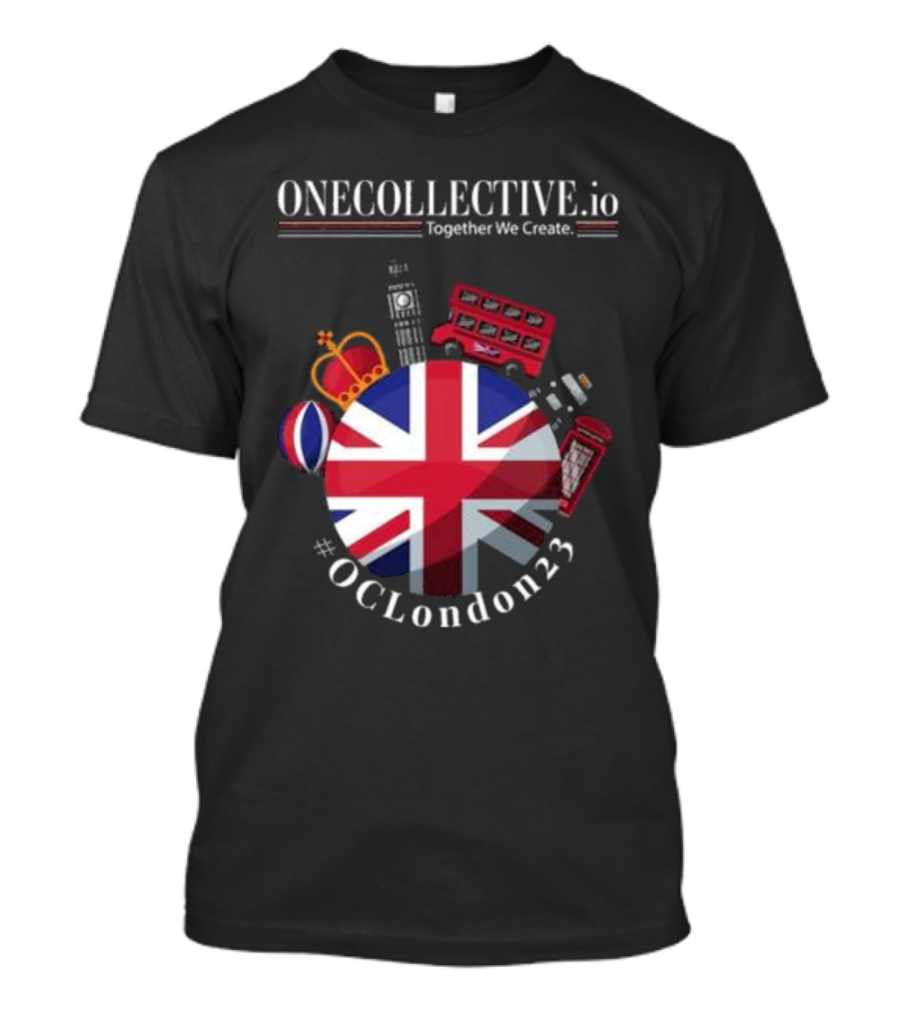 ONECOLLECTIVE.io #OCLondon23 Together We Create British Iconic Symbols T-Shirt