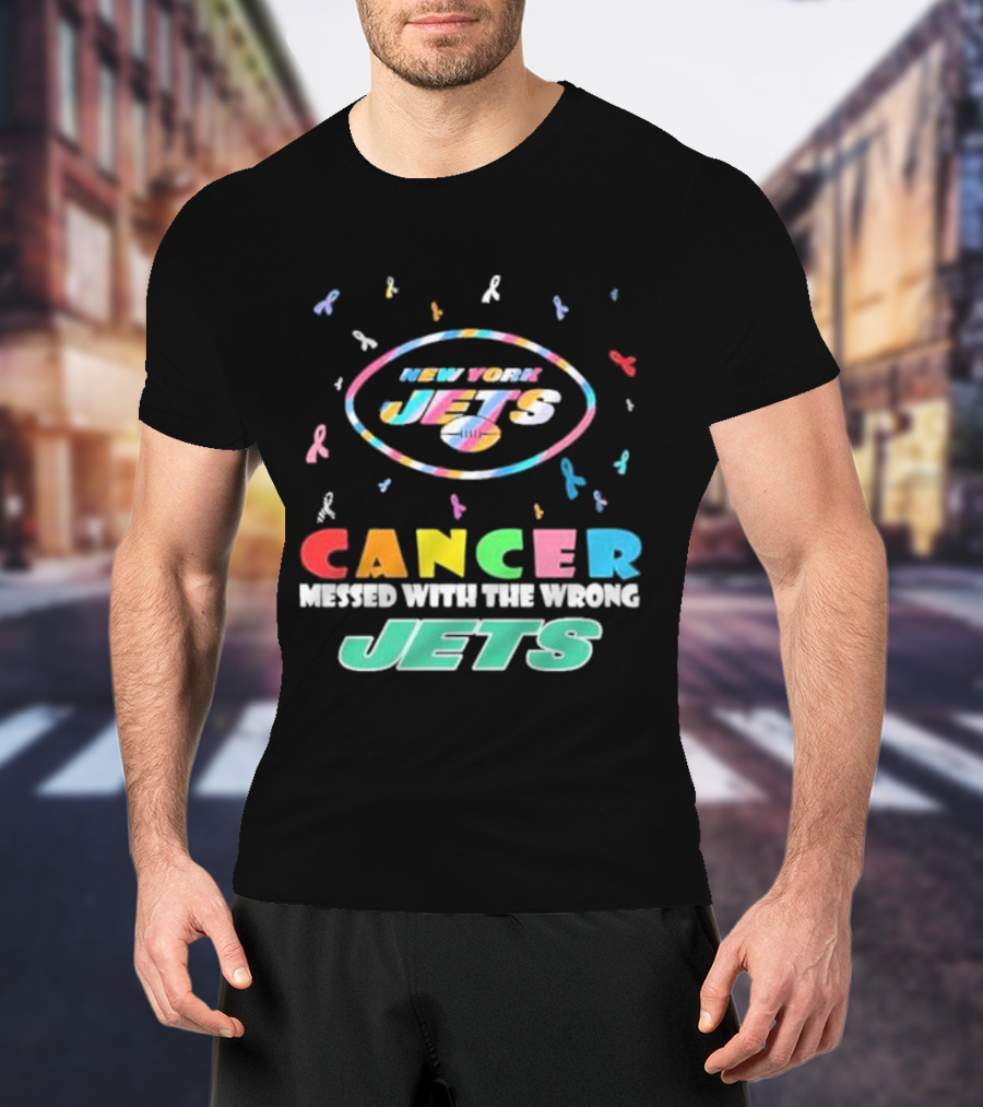 New York Jets Cancer Messed With The Wrong Jets T-Shirt