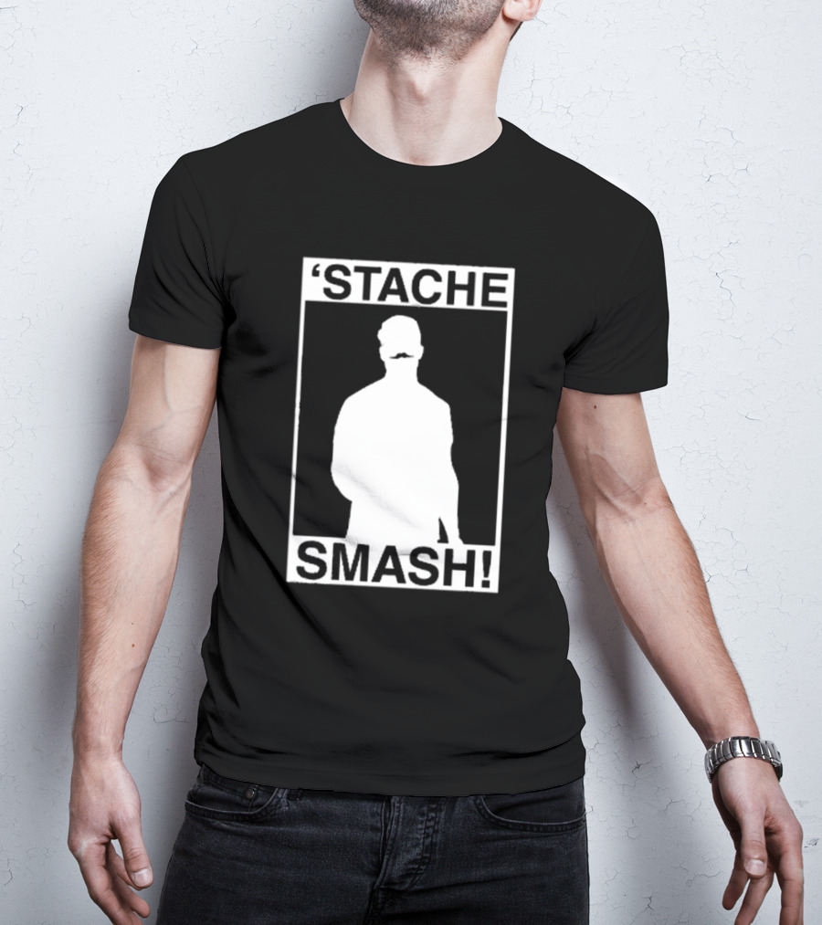 'Stache Smash Silhouette Mustache Bold Contrast T-Shirt