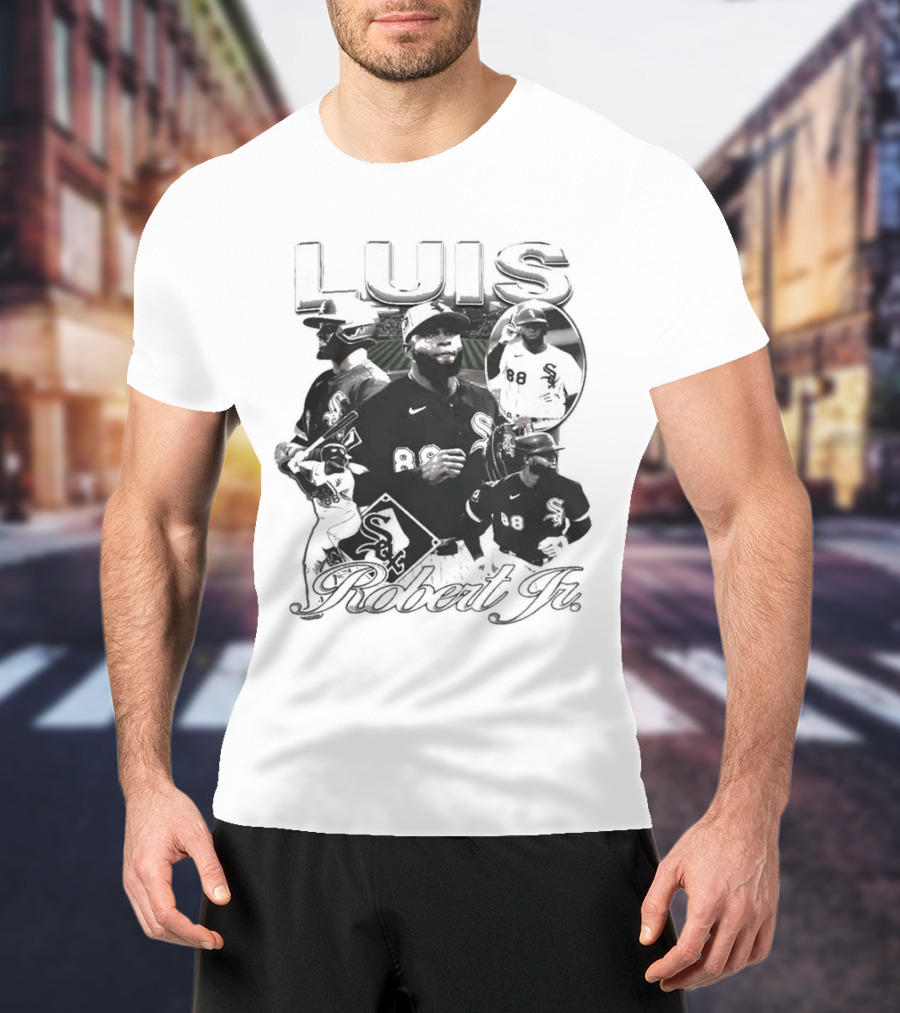 Luis Robert Jr. Chicago White Sox Baseball Multi-Image Collage T-Shirt