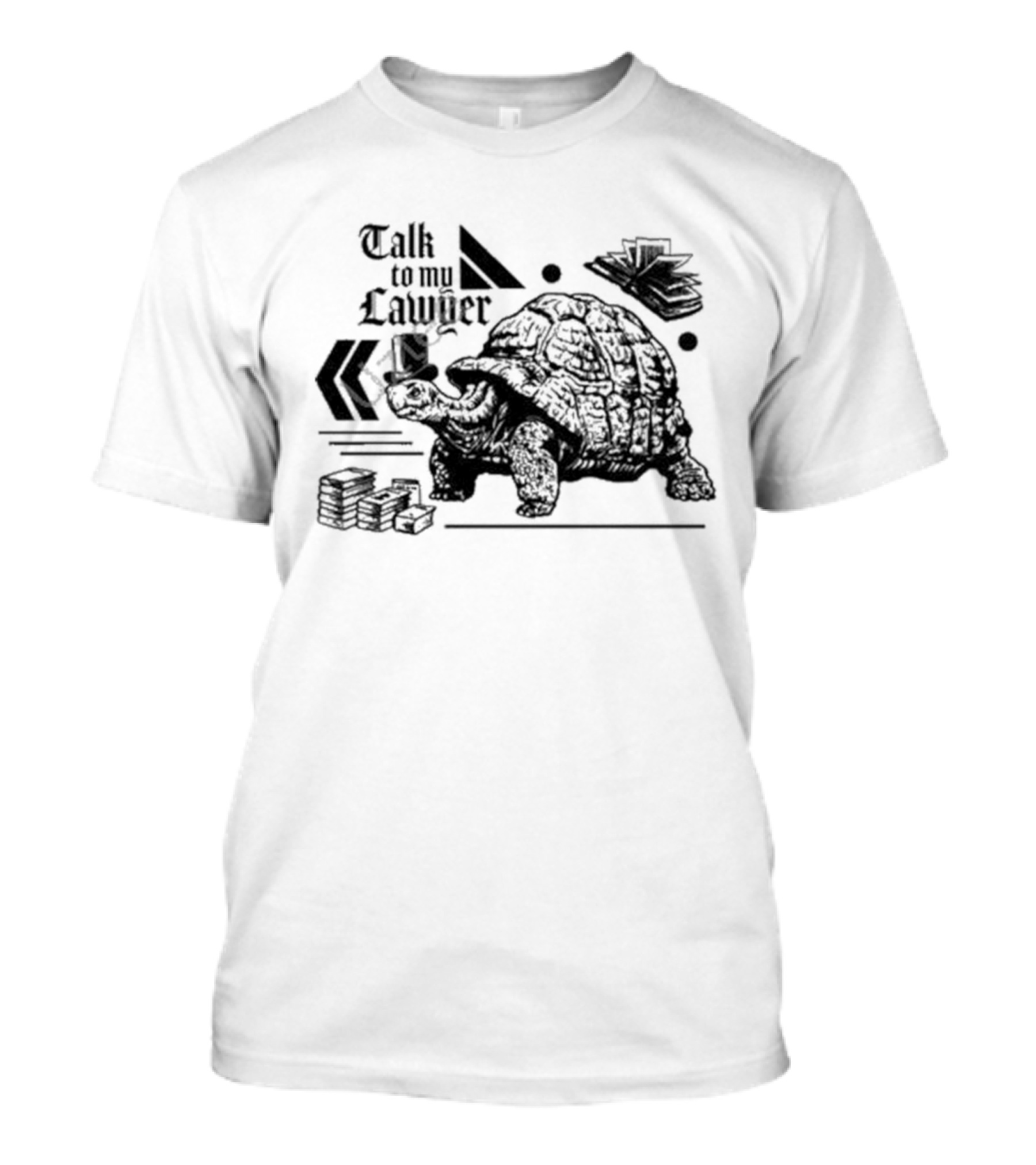 Talk To My Lawyer Turtle With Money And Chevrons T-Shirt
