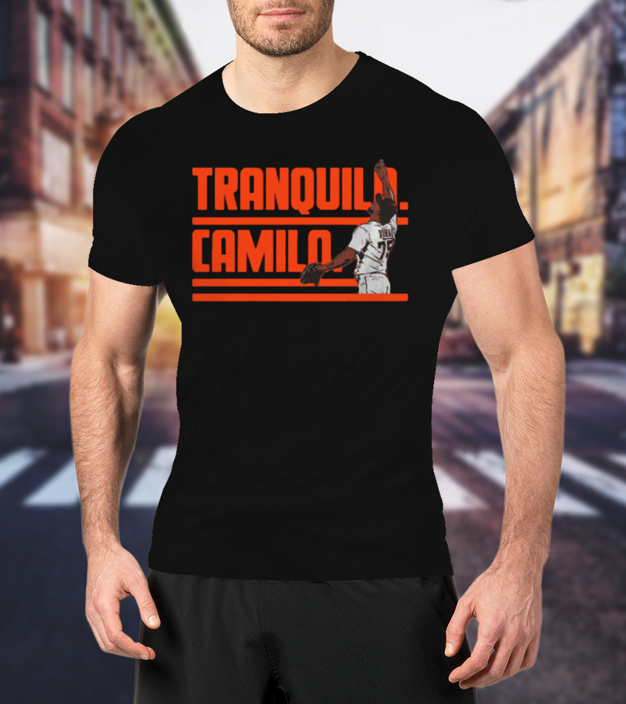 TRanquilo Camilo Doval Baseball Pitcher Iconic Action T-Shirt