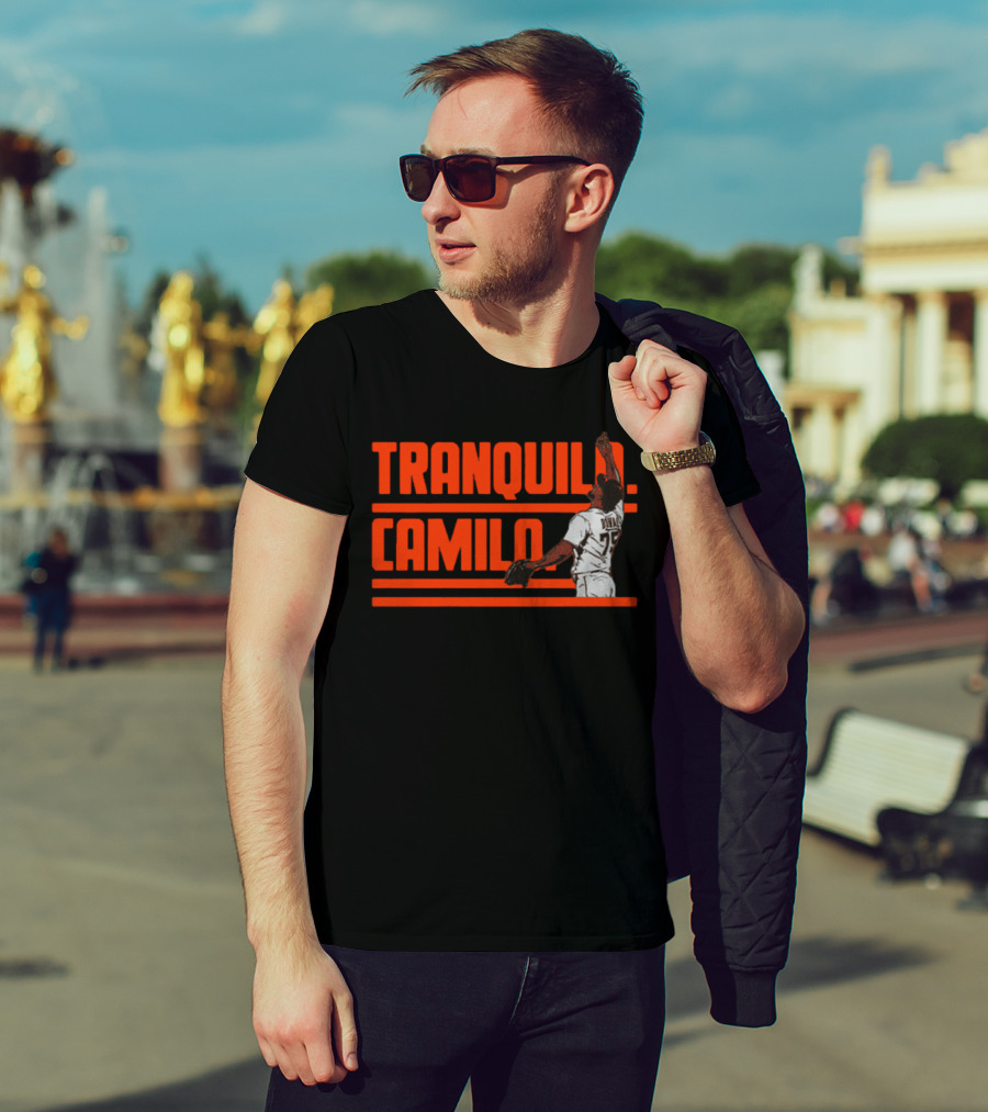 TRanquilo Camilo Doval Baseball Pitcher Iconic Action T-Shirt