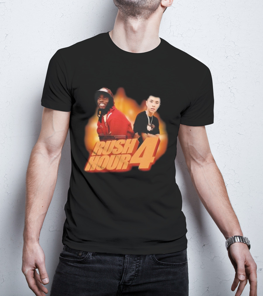 Rush Hour 4 Comedy Duo Flame Background T-Shirt
