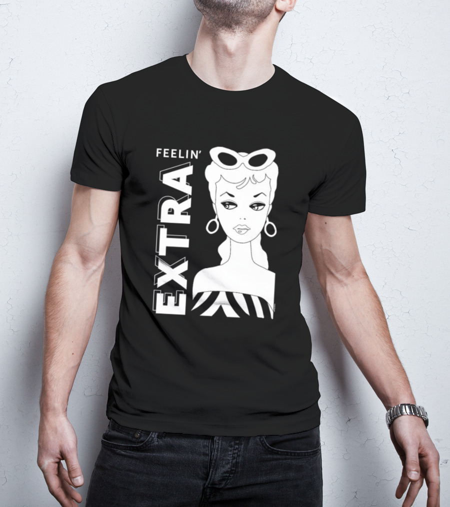 Feelin' Extra Barbie Retro Style Sunglasses And Hoop Earrings T-Shirt