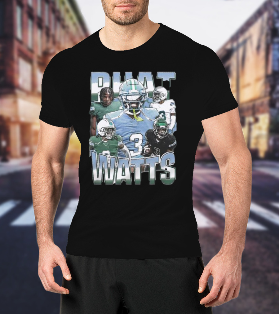 Phat Watts Tulane Green Wave Football Player Collage T-Shirt