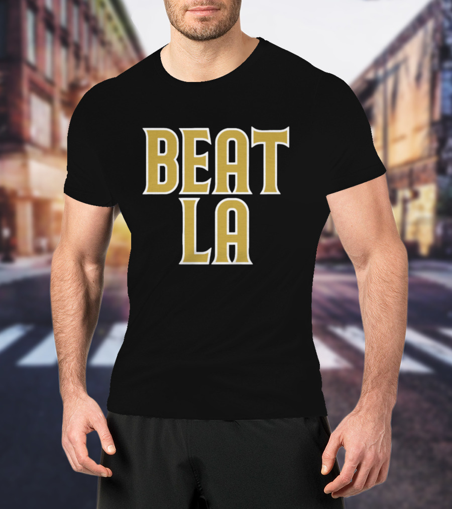 San Diego Beat LA Brown Text T-Shirt