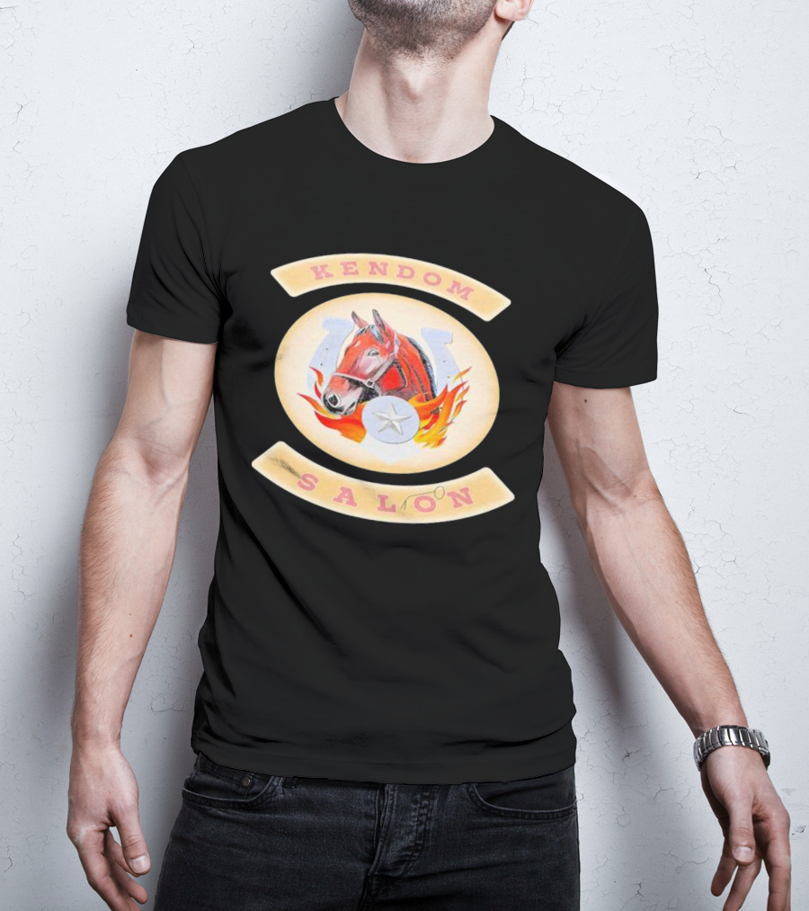 Kendom Saloon Horse Horseshoe Star Flames T-Shirt