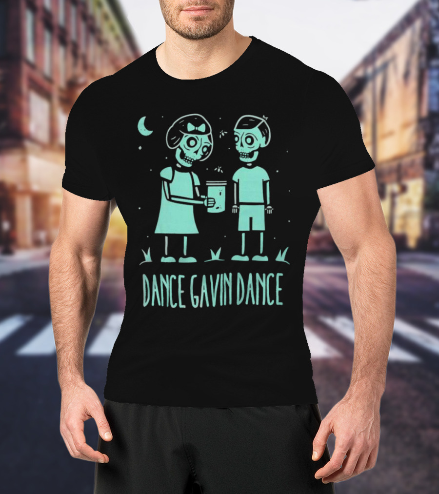 Blue Skull Dance Gavin Dance Under Moonlit Night T-Shirt