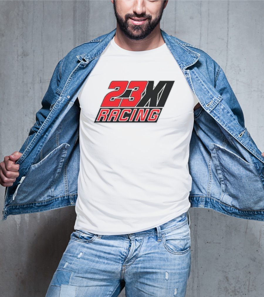 23XI Racing Checkered Flag Heather Charcoal 1-Spot T-Shirt