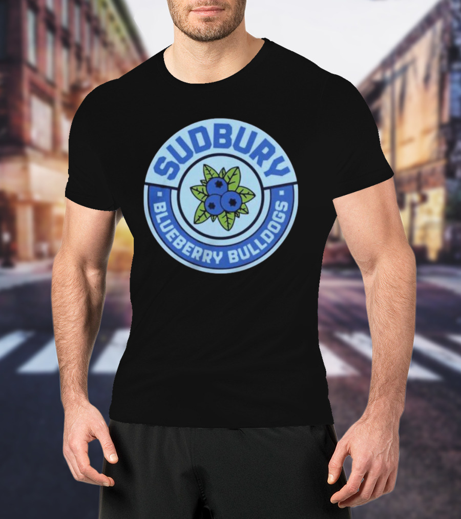 Sudbury Blueberry Bulldogs Logo Circle With Leaf And Fruit T-Shirt