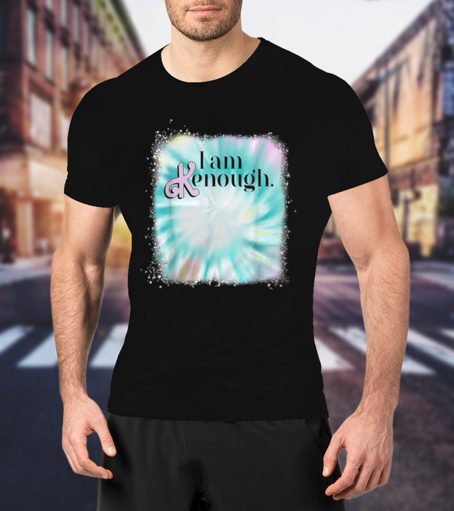 Pinky Ken I Am Ken Enough Tie-Dye Spiral Text T-Shirt