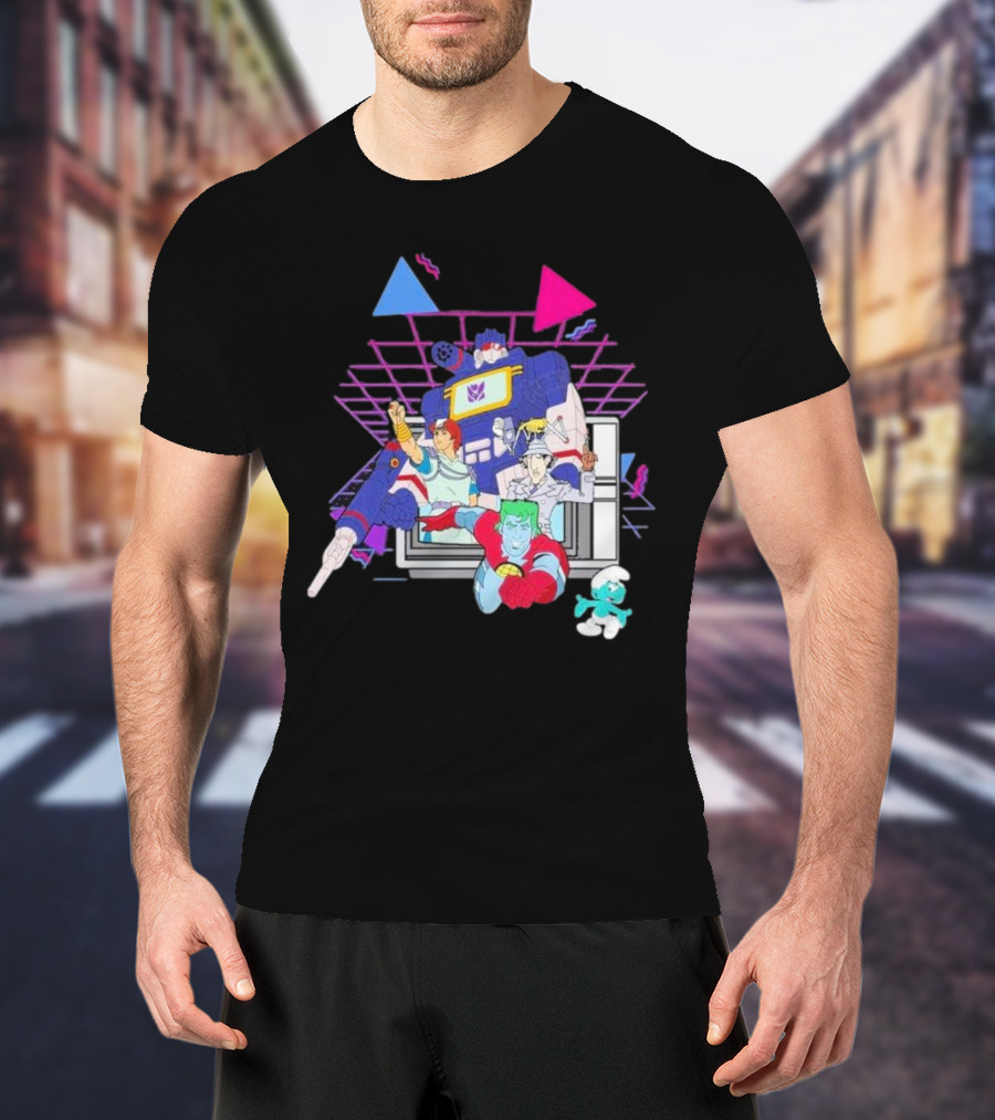 Retro Roll-Call From Iconic 80s Cartoon Heroes And Transforming Robot Adventures T-Shirt
