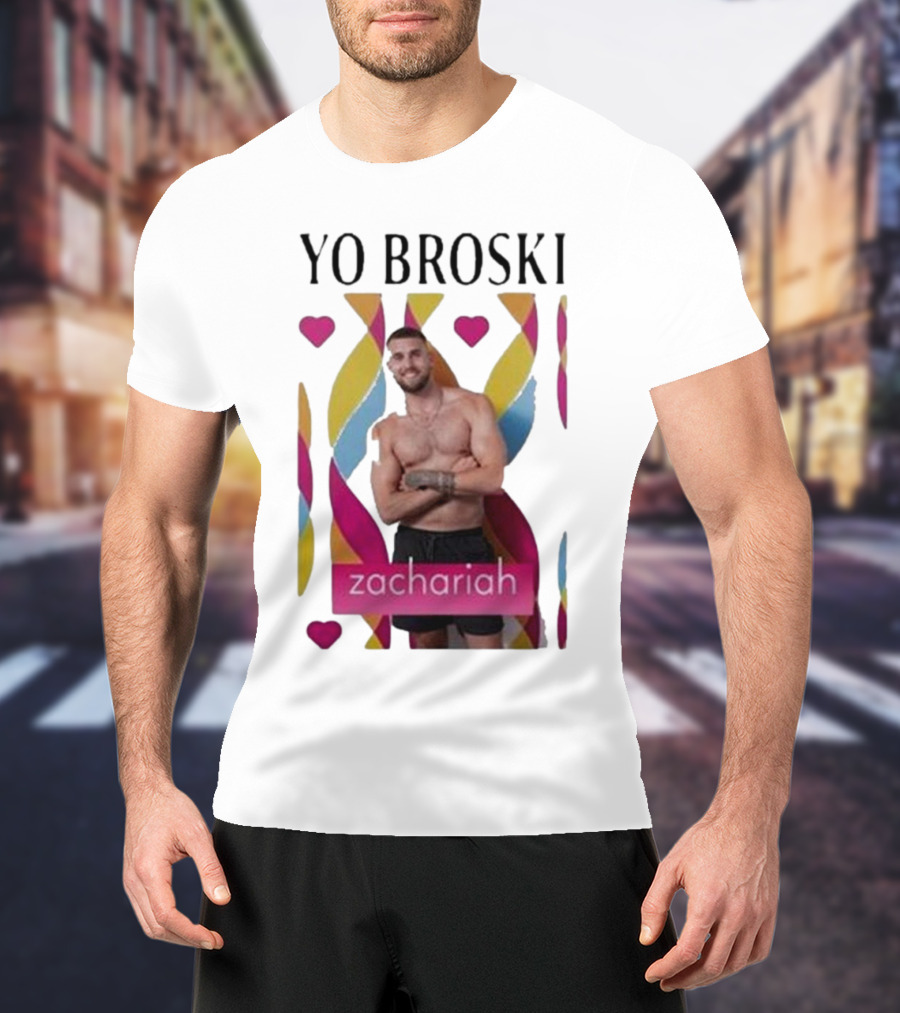 Yo Broski Zachariah Colorful Abstract Hearts T-Shirt