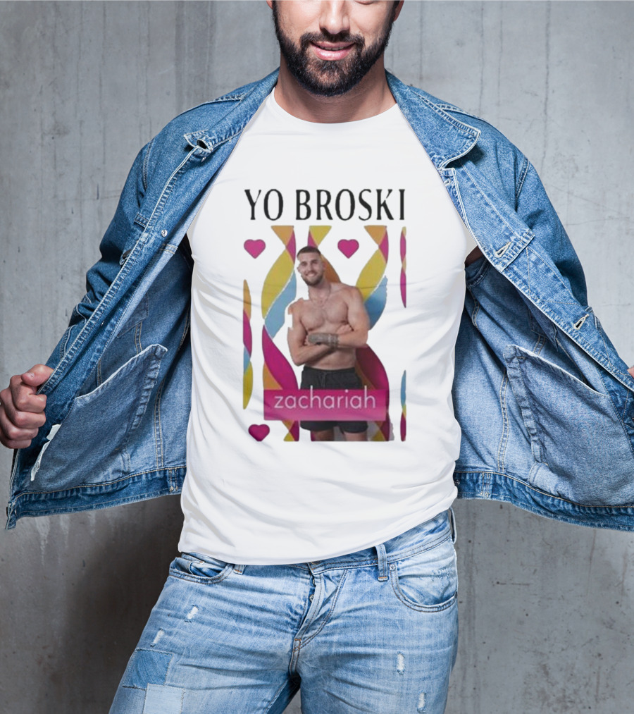 Yo Broski Zachariah Colorful Abstract Hearts T-Shirt