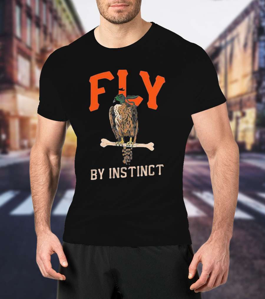 Fly By Instinct Falcon On Bone Perch T-Shirt