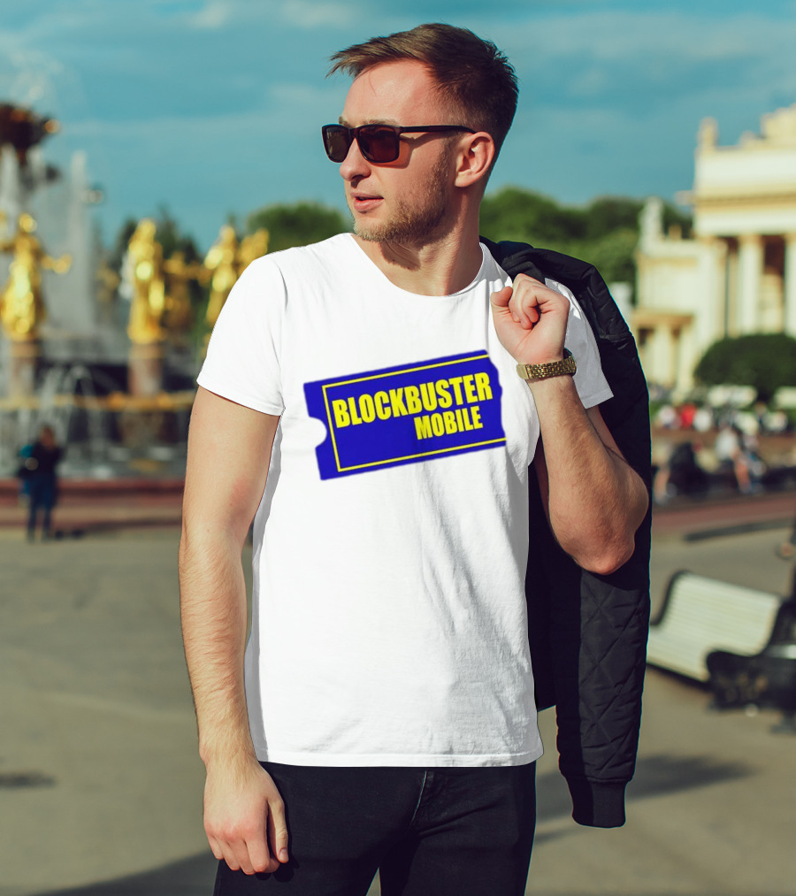 BLOCKBUSTER MOBILE Blue Ticket Nostalgia T-Shirt