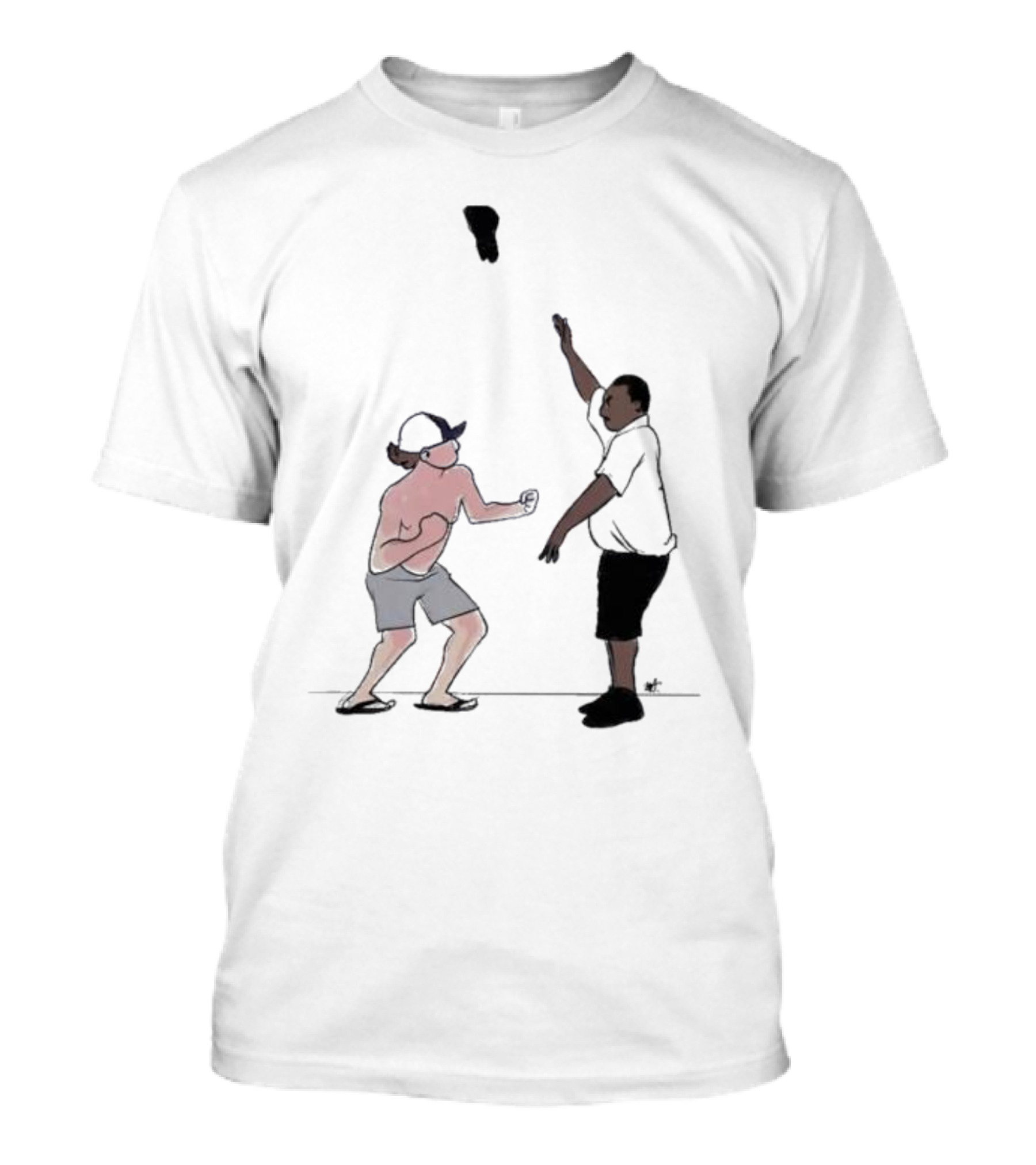 Brawl At Montgomery Alabama Riverfront Dock Caught T-Shirt With Fight Sketch At T-Shirt