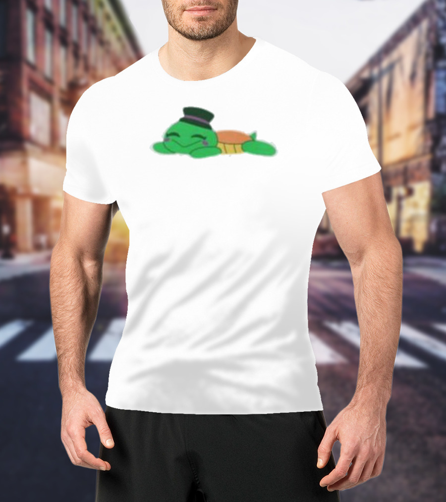 Mr Springs Sleepy Turtle Cute Cartoon Top Hat T-Shirt