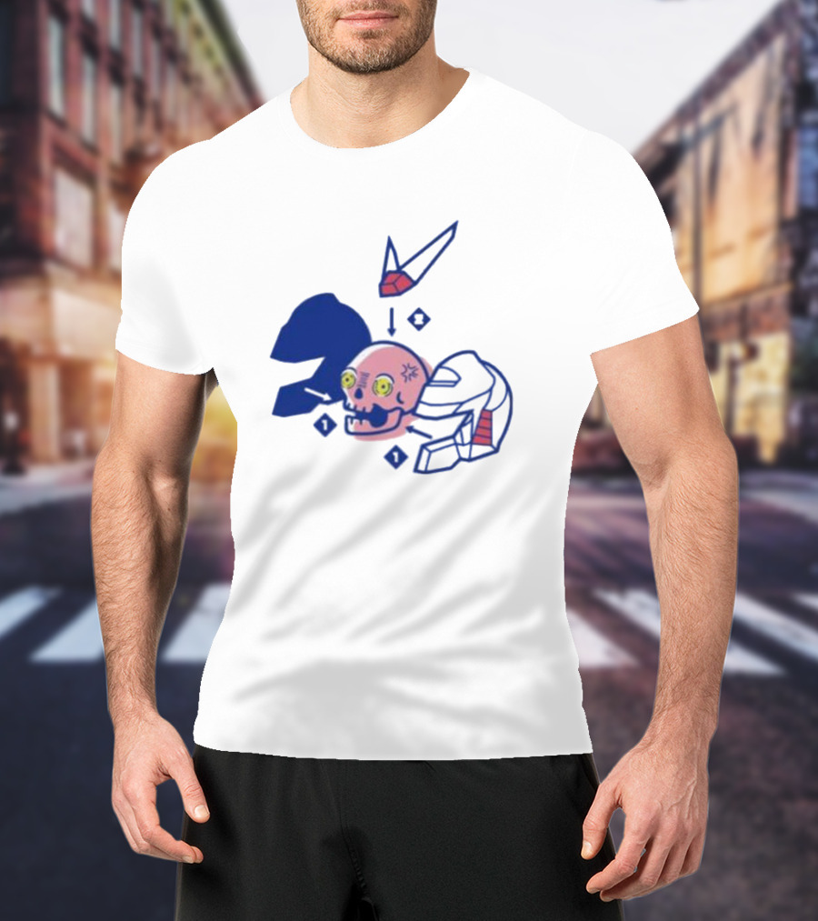 Pewdiepie Merch Represent Mecha Skull Helmet Anatomy T-Shirt