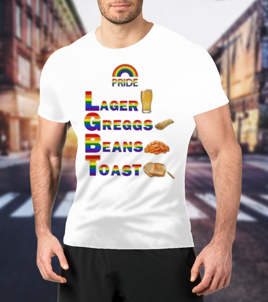 Pride Rainbow Lager Greggs Beans Toast Icons T-Shirt