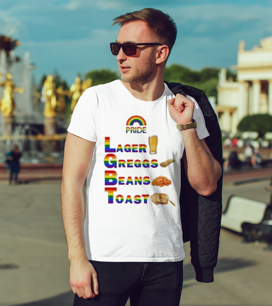 Pride Rainbow Lager Greggs Beans Toast Icons T-Shirt