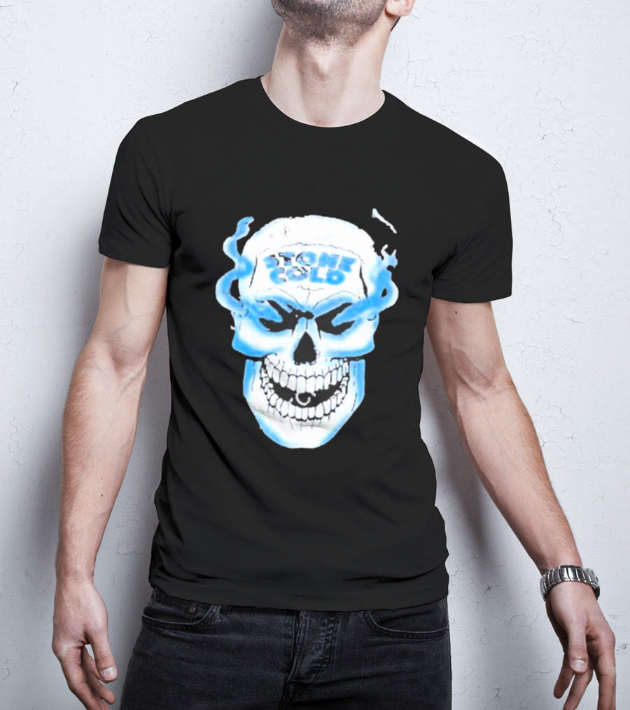 De Paul Wearing Stone Cold Steve Austin Smoking Skull T-Shirt