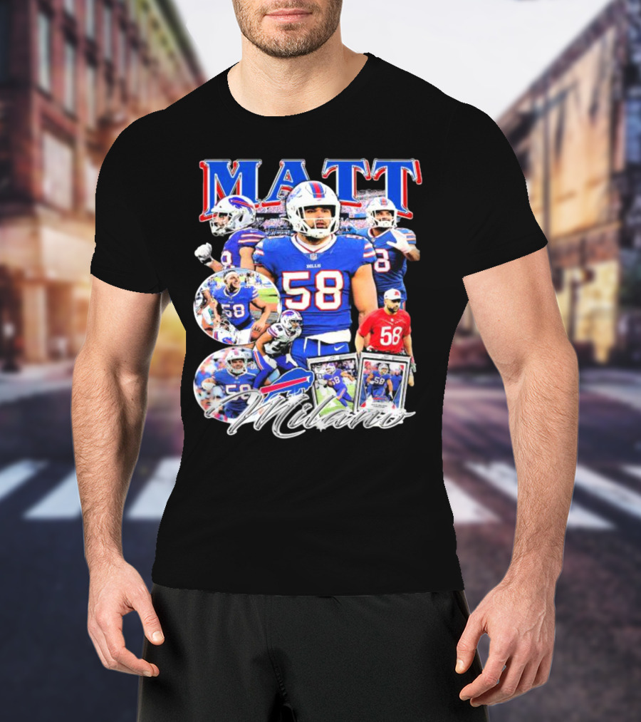 Buffalo Bills NFL Matt Milano 58 Football Highlights T-Shirt