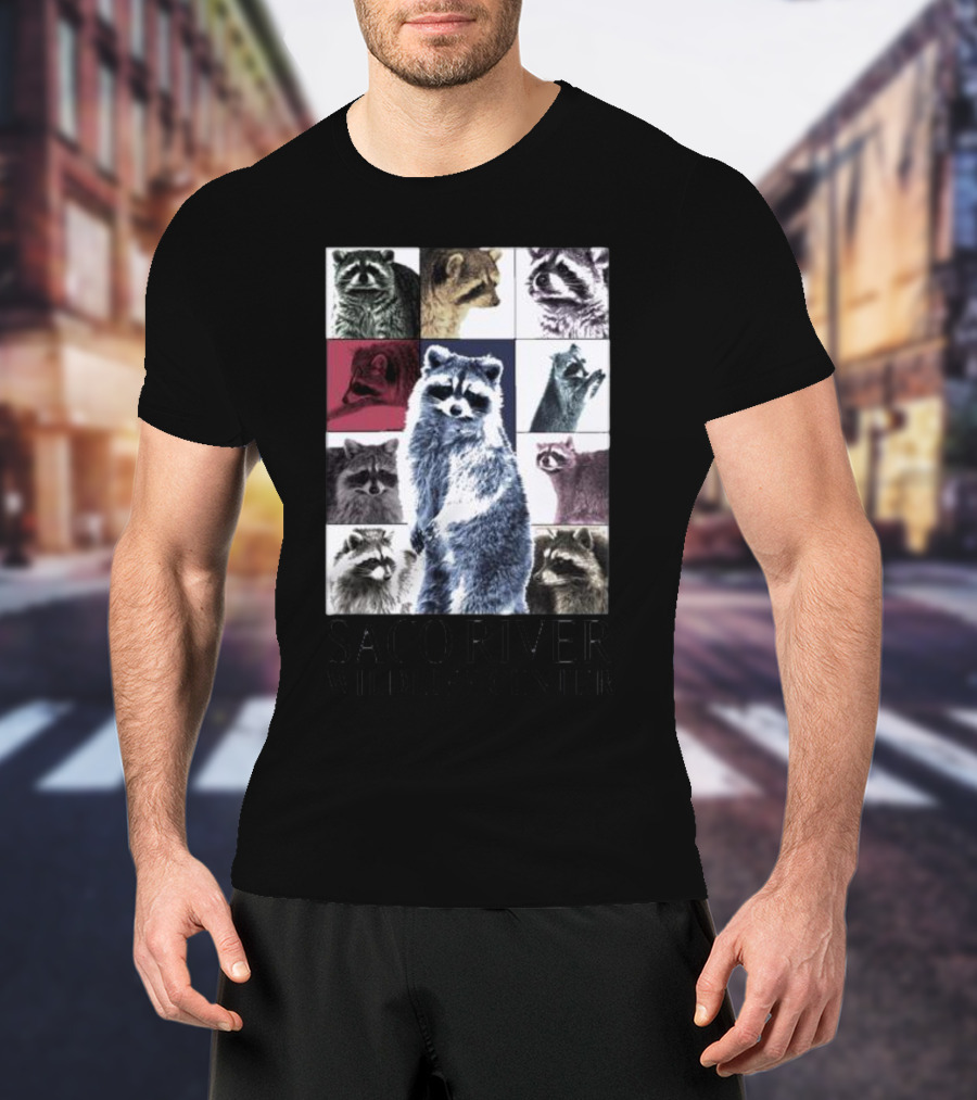 Raccoons Through The Eras Saco River Wildlife Center Wildlife Appreciation T-Shirt