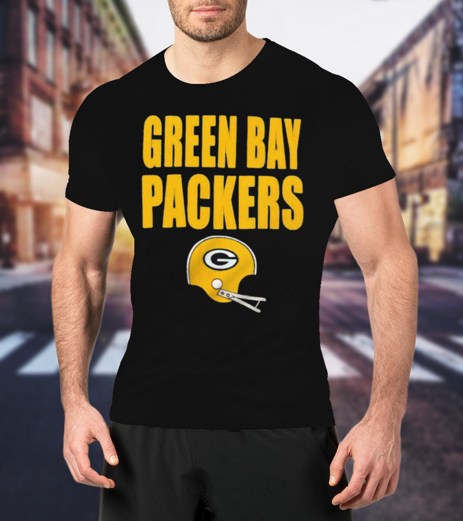 Green Bay Packers Helmet Logo And Text Football Fan Gear T-Shirt