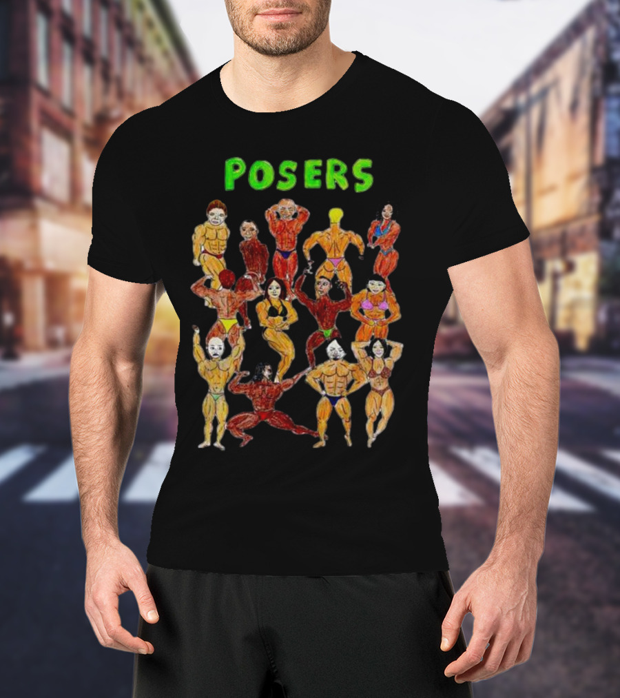 POSERS Bodybuilding Characters Flexing T-Shirt