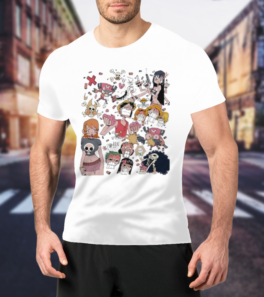 Worldofdarko One Piece Character Collage Animation T-Shirt