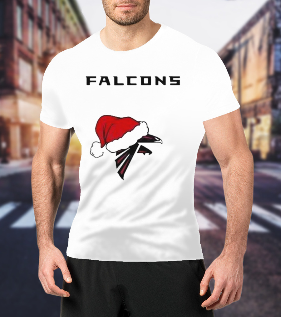 Falcons Santa Hat Christmas Atlanta T-Shirt