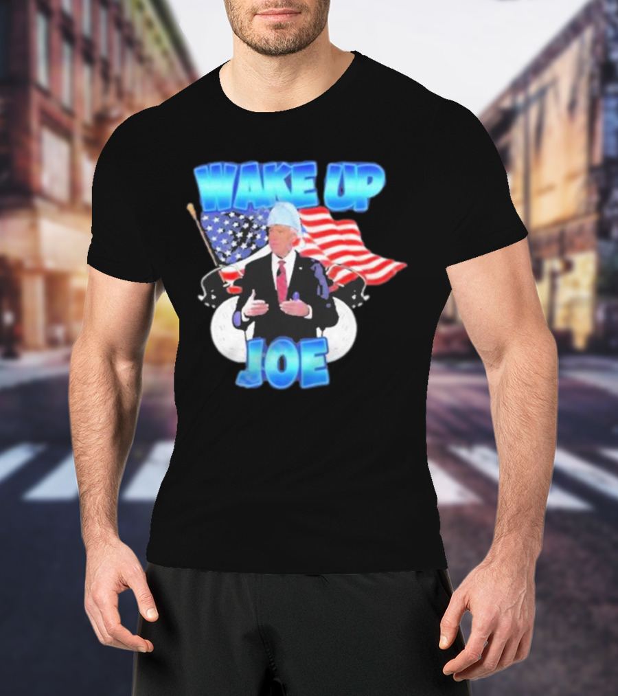 Designedbytheboys Wake Up Joe American Flags Patriotic T-Shirt