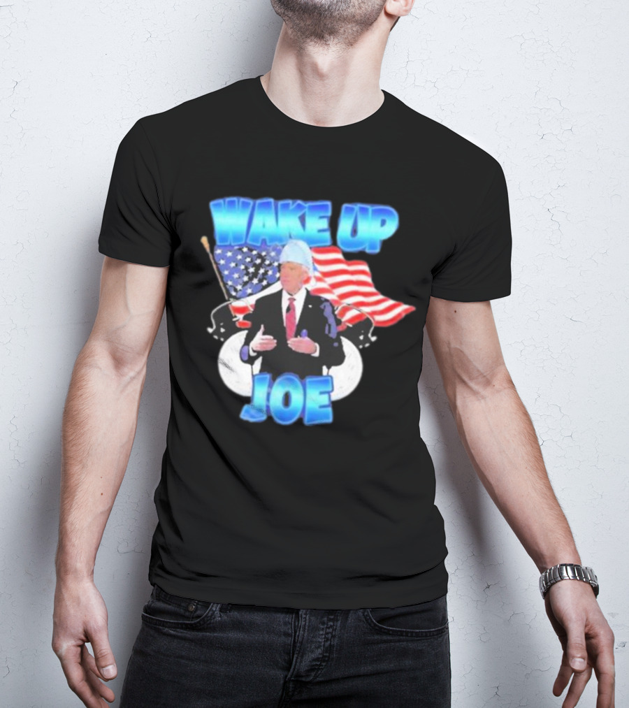 Designedbytheboys Wake Up Joe American Flags Patriotic T-Shirt