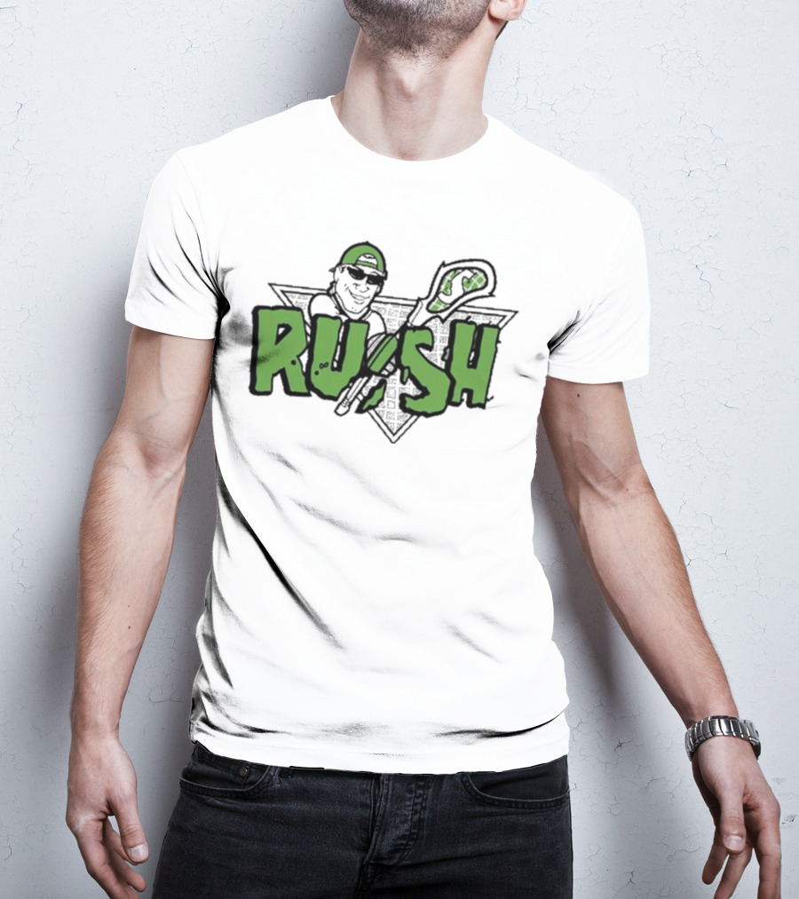 RUSH Lacrosse Player Logo Green And Black T-Shirt