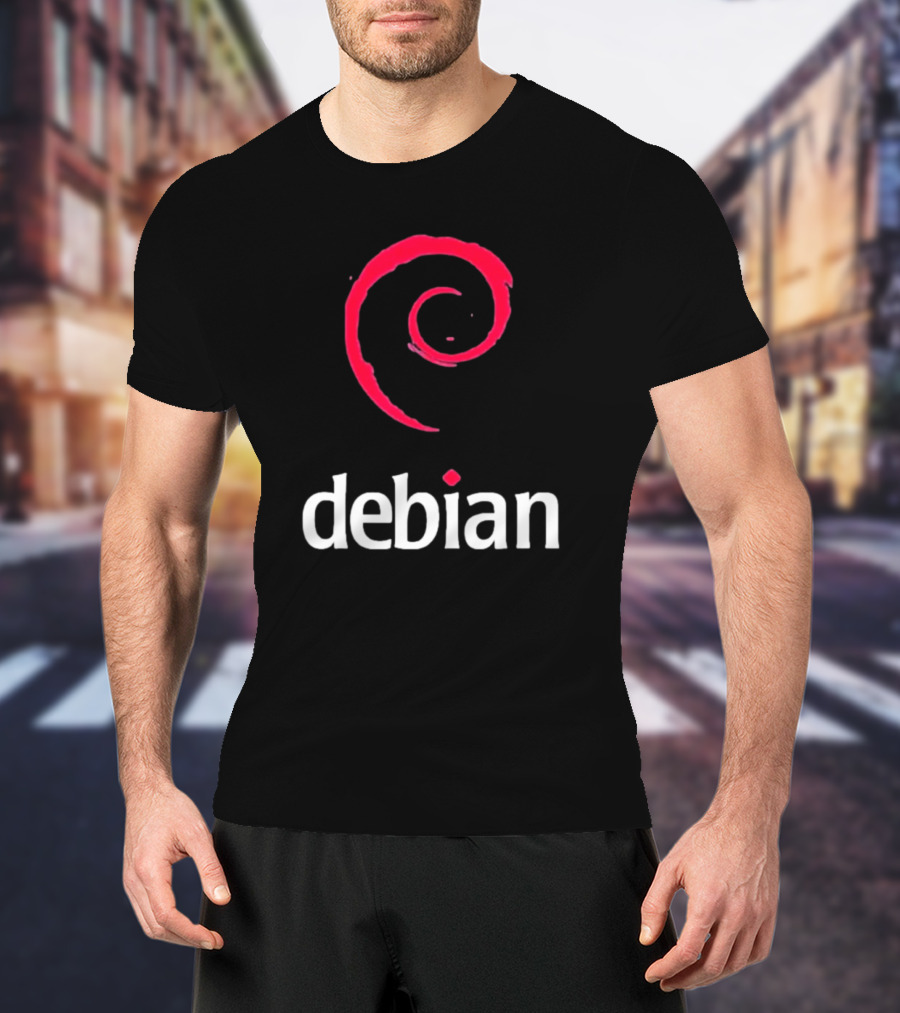 Jeff Geerling Debian GNU Linux Logo Spiral T-Shirt