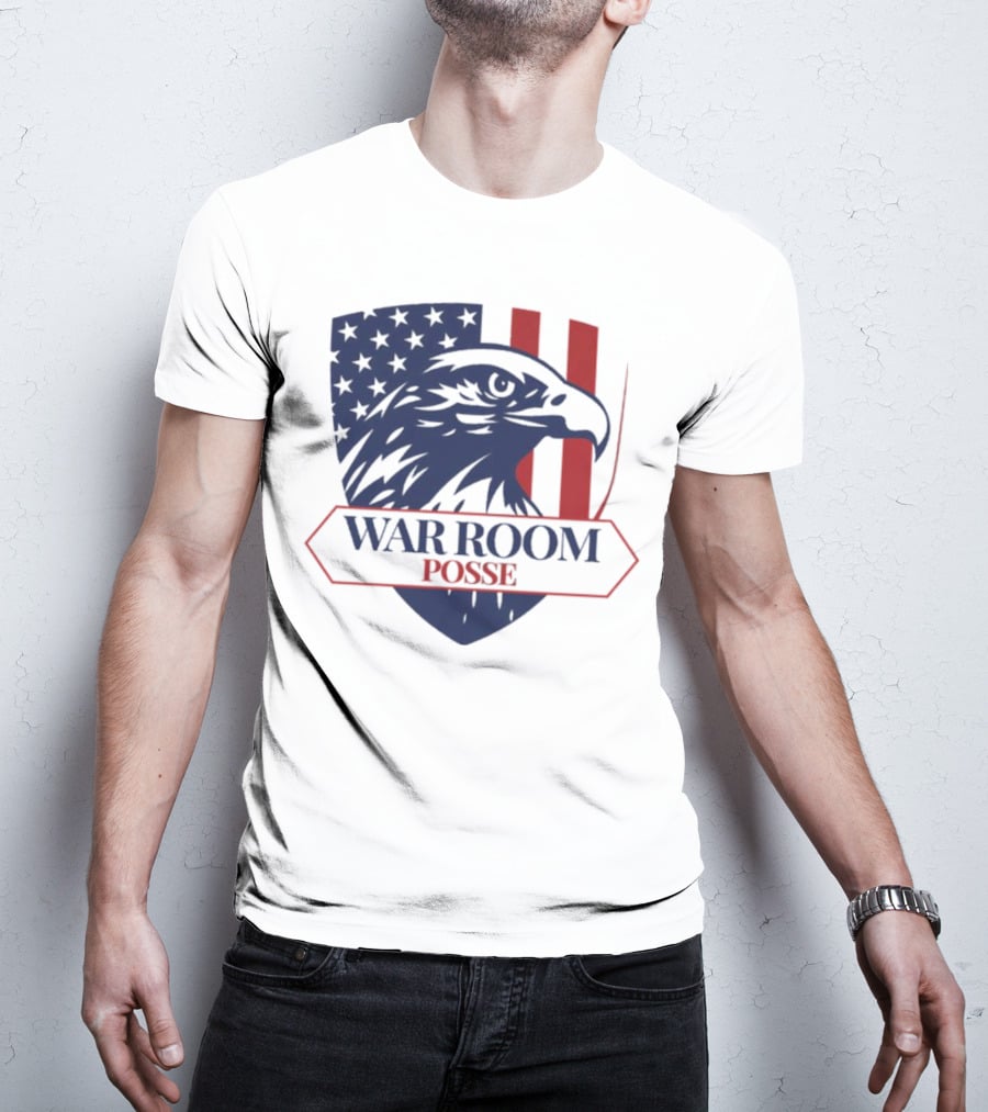 War Room Posse Eagle Shield U.S. Flag Stripes Badge T-Shirt