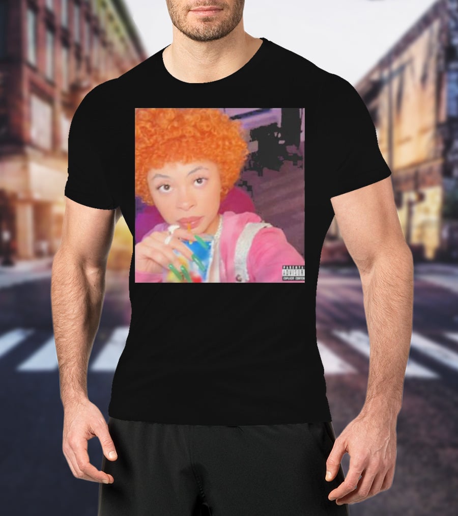 Ice Spice Drinking Colorful Beverage Parental Advisory T-Shirt