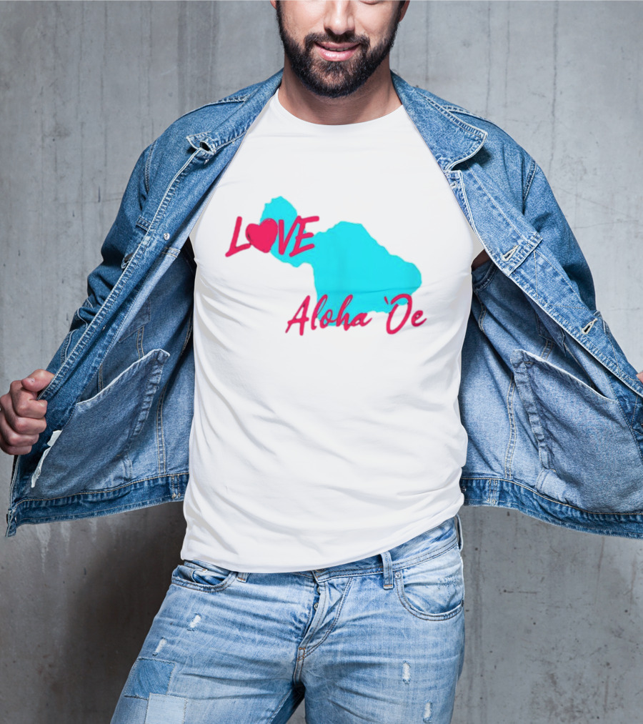 LOVE Aloha 'Oe Maui Island Map T-Shirt