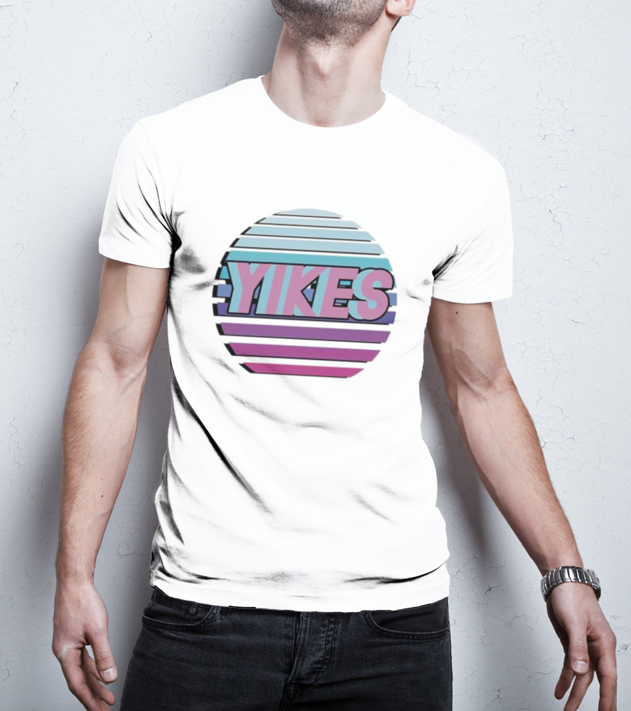 Yikes Retro Pastel Circle Stripe Aesthetic T-Shirt