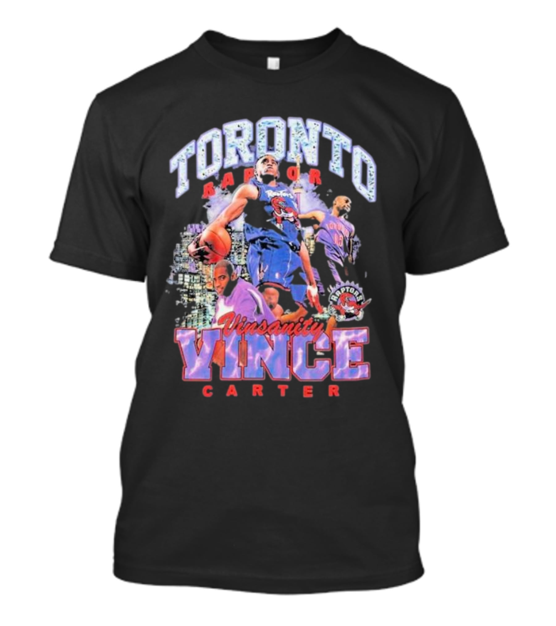 Toronto Raptors Vinsanity Vince Carter Mitchell And Ness Hardwood Classics Bling Concert Player T-Shirt