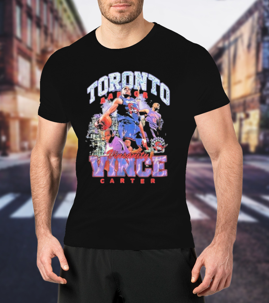 Toronto Raptors Vinsanity Vince Carter Mitchell And Ness Hardwood Classics Bling Concert Player T-Shirt