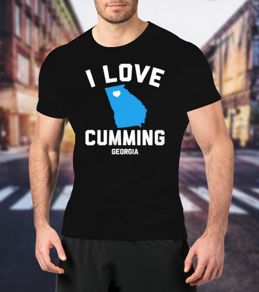 I Love Cumming Georgia Map Heart T-Shirt