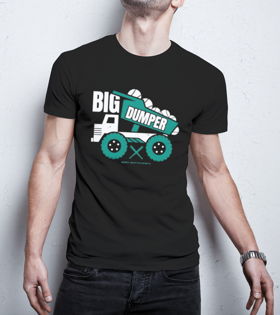 Big Dumper Simply Seattle Sports Truck Baseball T-Shirt
