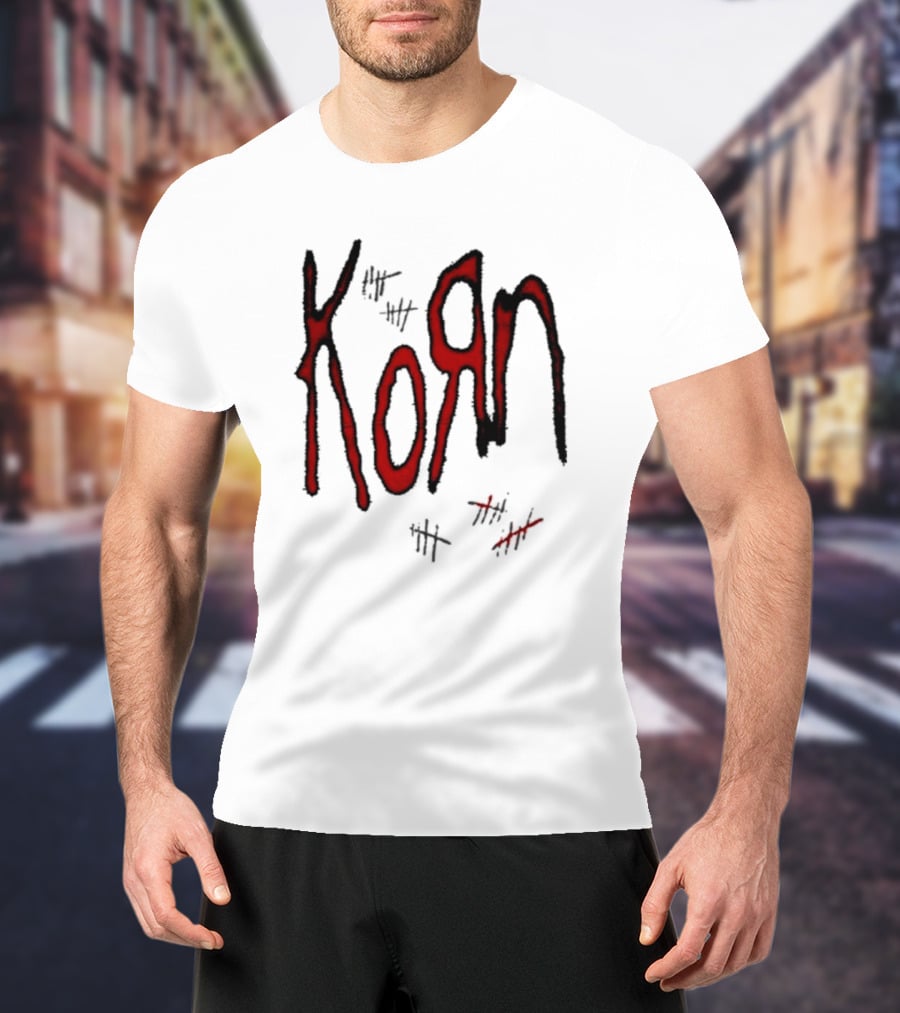 KoЯn Red Logo With Tally Marks T-Shirt