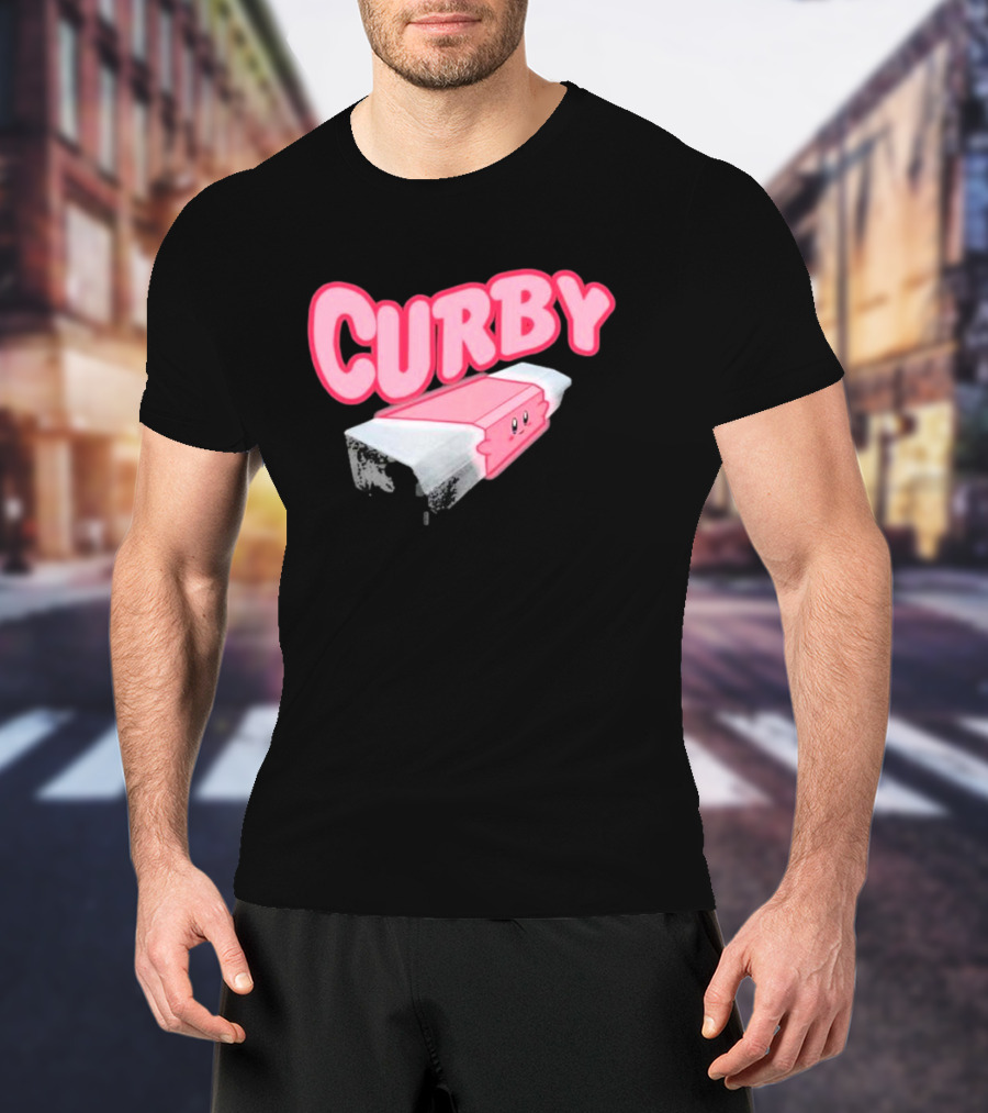 CURBY Pink Brick Character T-Shirt
